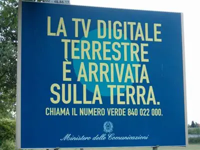 cartello pubblicitario sul digitale terrestre