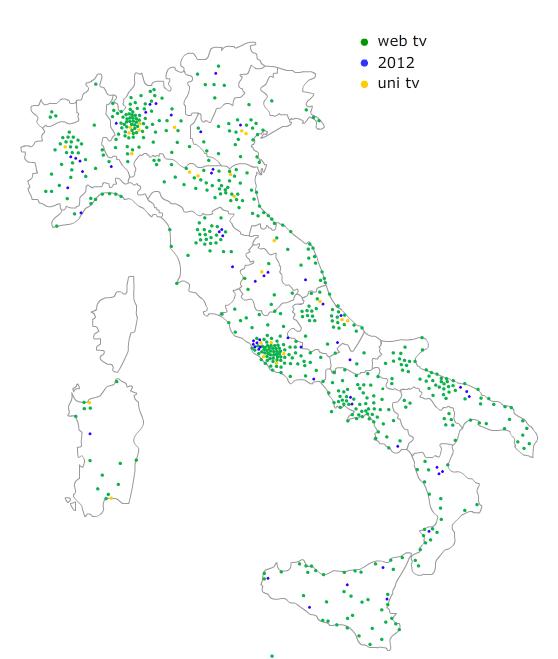 mappa web tv Altratv.tv