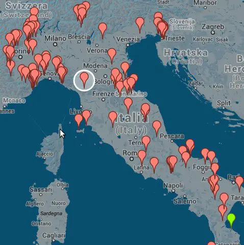 mappa disservizi digitale terrestre