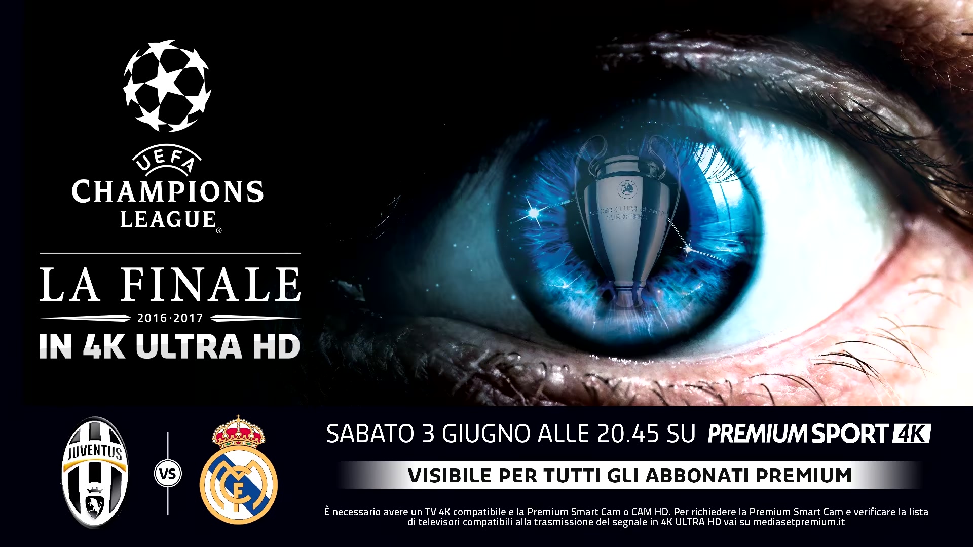 mediaset premium 4h ultra HD champions league juventus real madrid