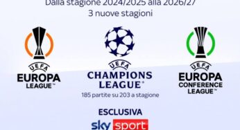 Ufficiale: Sky acquista i diritti TV di Champions, Europa e Conference League
